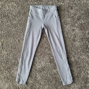 Athleta  Girl Size M 8-10 Capri Leggings Light Grey mesh inserts